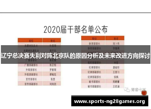 辽宁总决赛失利对阵北京队的原因分析及未来改进方向探讨 辽宁总决赛失利对阵北京队的原因分析及未来改进方向探讨